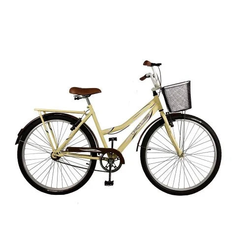 Bicicleta de Passeio kls Retro Aro 26 com Freios V-brake Beje
