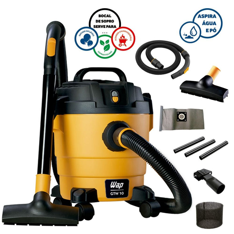 Aspirador E Soprador De Água E Pó 10l 1400w Profissional Wap