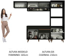 Cozinha Completa Madesa Reims 260007 com Armário e Balcão - Preto