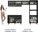 Cozinha Completa Madesa Reims Xc260001 com Armário, Balcão e Tampo - Preto