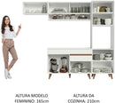 Cozinha Completa Madesa Reims 250004 com Armário e Balcão - Branco