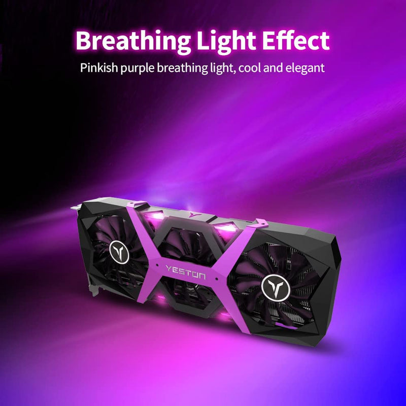 Placa de vídeo,Placa gráfica para jogos RX6800-16G D6 PB com memória 16G / 256bit / GDDR6 3 ventiladores de tamanho grande Placa traseira de metal luz respiratória