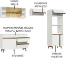 Cozinha Completa Madesa Reims Xc260001 com Armário, Balcão e Tampo - Branco