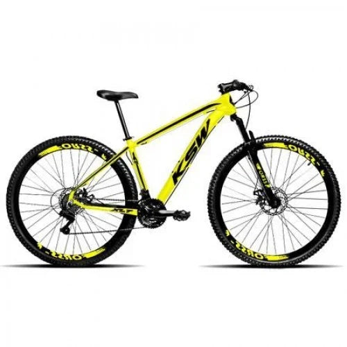 Bicicleta Aro 29 Masculina Ksw Aluminio 21 Marchas Mtb Mcz1 - Amarelo