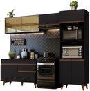 Cozinha Completa Madesa Reims Xc260001 com Armário, Balcão e Tampo - Preto