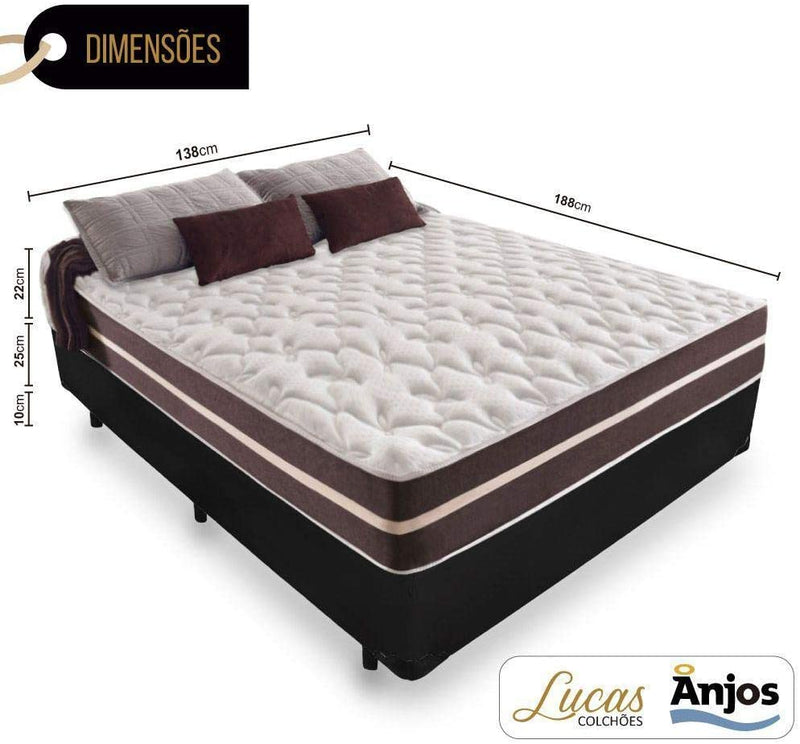 Cama Box Casal + Colchão De Molas - Anjos - Classic Superlastic 138cm