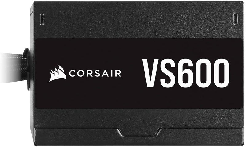 Corsair FONTE ATX 600W - VS600-80 PLUS WHITE - COM CABO DE FORCA - CP-9020224-BR, PRETO
