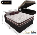 Cama Box Com Baú Casal + Colchão De Molas - Anjos - Classic Superlastic 138cm