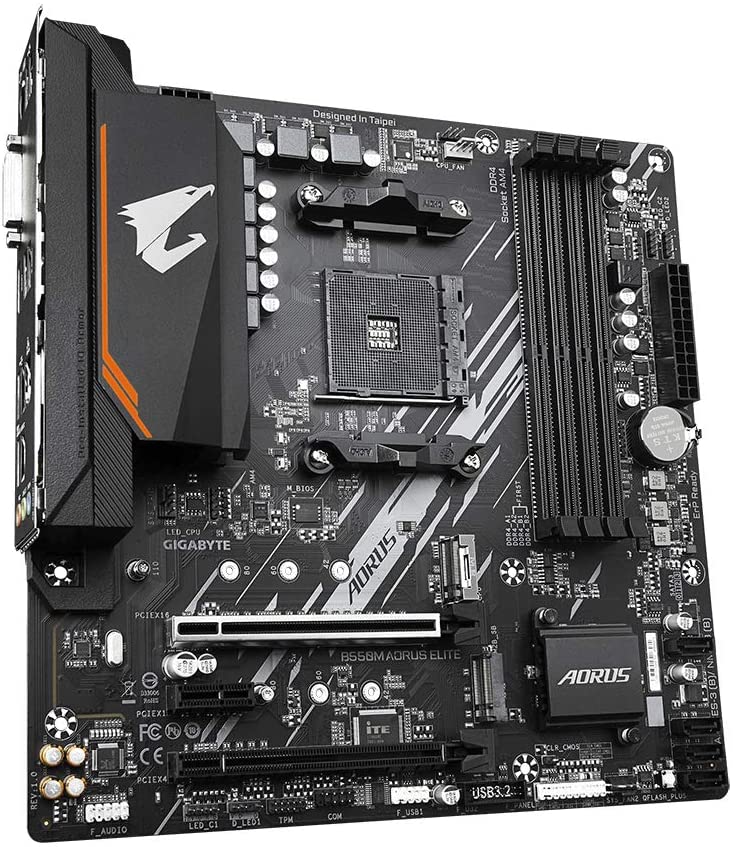 Placa Mãe Gigabyte B550M AORUS ELITE (AM4/DDR4/HDMI/M.2(PCIe,NVMe,SATA3)/VRM Solution/USB3.2) - B550M AORUS ELITE
