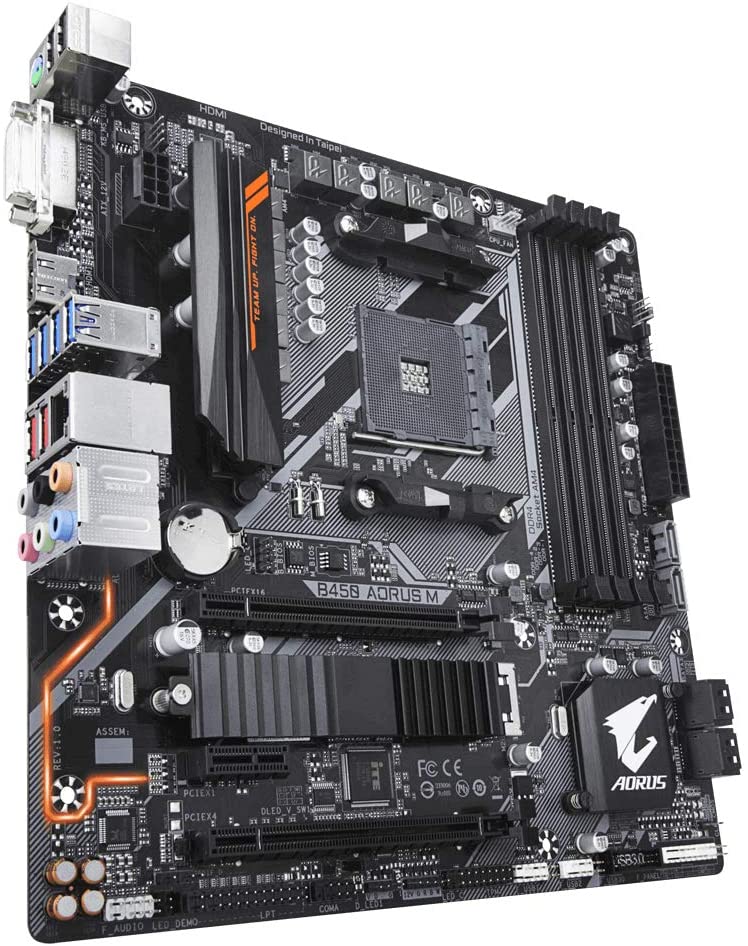 Placa-mãe Gigabyte Aorus B450 Aorus M, AMD AM4, mATX, DDR4