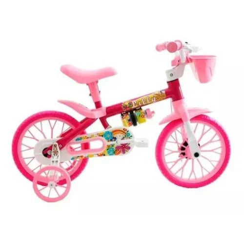 Bicicleta Infantil Aro 12 Cairu Flower Lilly Freio Tambor 1 Marcha Cestinha