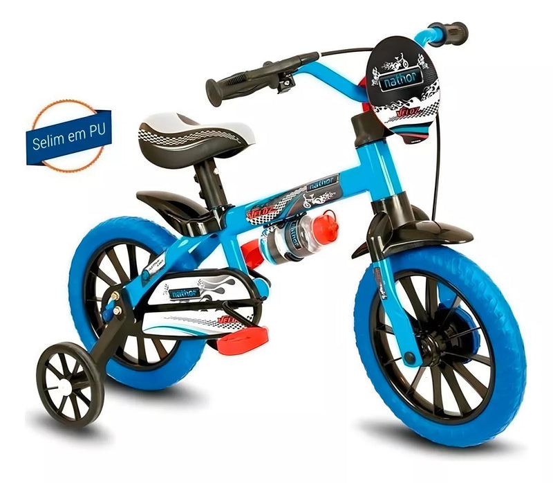Bicicleta Infantil Nathor Aro 12 Menino Veloz De 2 A 5 Anos Cor Azul