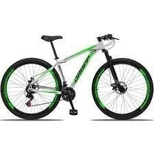 Bicicleta Aro 29 DROPP Aluminum 21 Marchas Freio a Disco Branco e Verde 21
