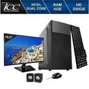 Computador ICC IV1841KM19 Intel Dual Core 4GB HD 500GB Kit Multimídia Monitor LED19,5