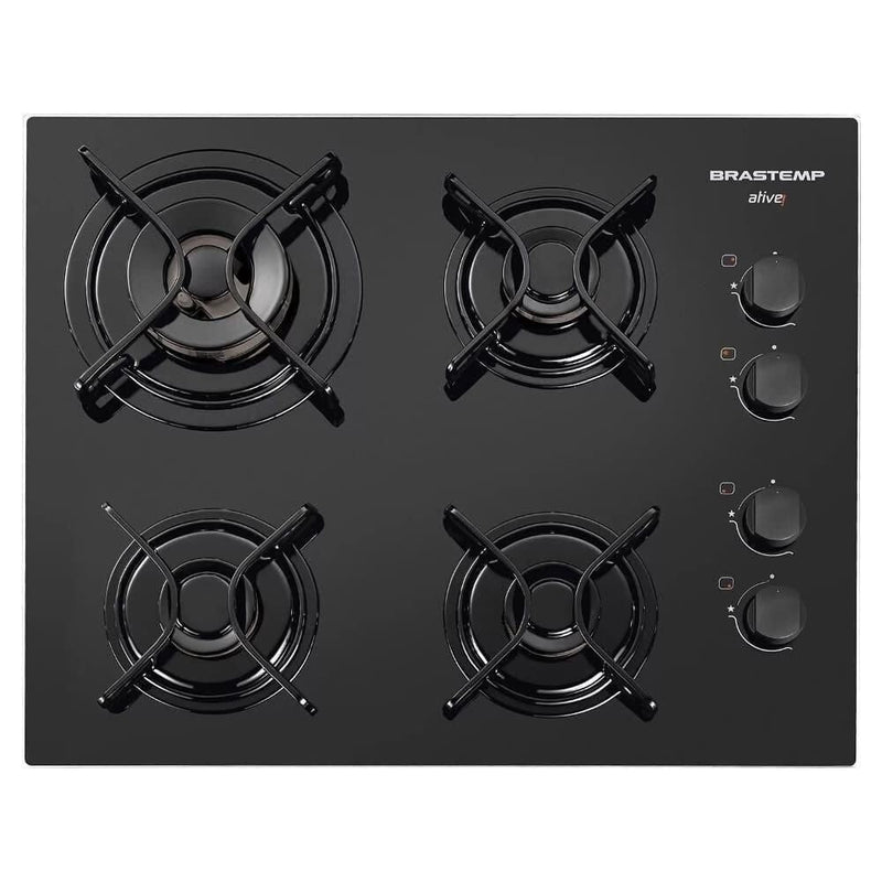 Cooktop à Gás 4 Bocas Brastemp Ative! BDD61 Preto Vidro - Bivolt