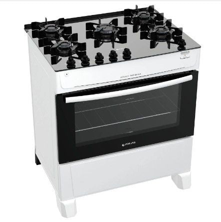 Fogão 5 Bocas Atlas Branco Mônaco Top Glass Bivolt