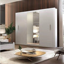 Guarda Roupa Casal 3 Espelhos 3 Portas Carina Espresso Móveis Branco