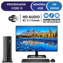 Computador Desktop Completo com Monitor 19.5" HDMI Intel Core i3 4GB HD 500GB Wifi com mouse e teclado EasyPC SlimDesk