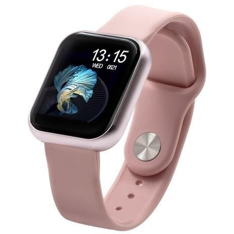 Relógio Smartwatch T80 Com 2 Pulseiras + Fone Sem Fio Rosa + Película